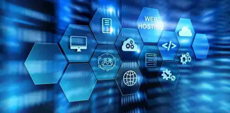 A imagem apresenta uma série de ícones e símbolos relacionados a tecnologias importantes para o e-commerce na próxima década. A imagem sugere que tecnologias como hospedagem web, otimização para múltiplos dispositivos, soluções personalizáveis e conectividade global serão fundamentais para impulsionar o e-commerce na próxima década.
